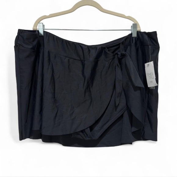 Time and Tru Women's Plus Size Side Slit Swimsuit Skirt 3X/24W-26W, Beach Resort - Picture 2 of 9